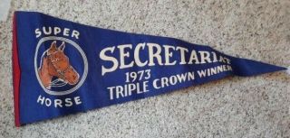 Blue Secretariat Banner From 1973 Arlington Invitational Horse Racing