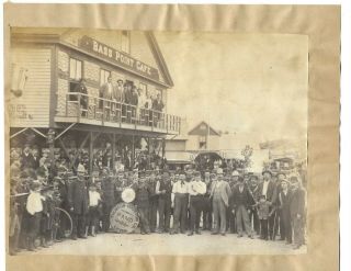 1890s Thomson - Houston Electric Company Band Nahant Ma Marching Photo Antique
