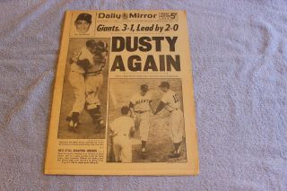 1954 (oct.  1) N.  Y.  Daily Mirror Full Newspaper (dusty Rhodes - York Giants)