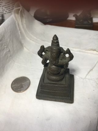 Unique Vintage Brass Figurine Poss Oriental Or Indian Look At Pics