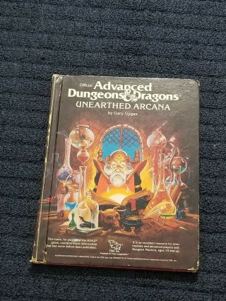 Advanced Dungeons And Dragons - Unearthed Arcana 2017 1985 Gygax Tsr Vintage