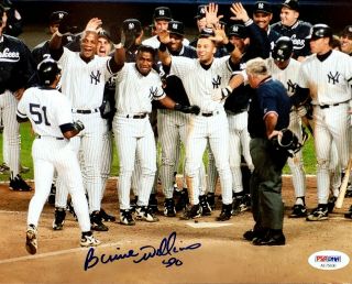 Bernie Williams Autographed Signed Photo 8x10 Psa Great Classic Moment