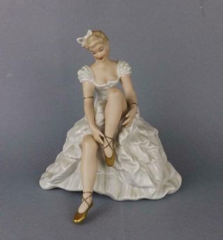 Antique Large Porcelain German Art Deco Figurine Of Ballerina By Wallendorf