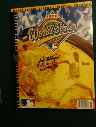 York Yankees 1996 World Series Program Signed By John Wetteland Ws Mvp -