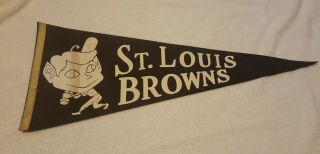 Vintage St.  Louis Browns Baseball Pennant Full Size Brown White Batter
