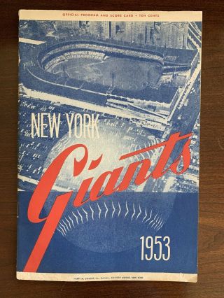 1953 N Y Giants Official Program And Score Card With 5 Ticket Stubs