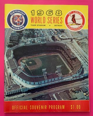 1968 World Series Program Detroit Tigers Champs St.  Louis Cardinals