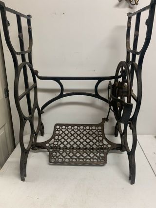 Vintage 19th C Domestic Sewing Machine Cast Iron Treadle Base