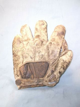 Antique 1910s Leather A.  C.  Reach Baseball Glove Fielders Mitt 1 Inch Web