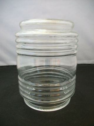 Vintage Style Clear Glass Ribbed Jelly Jar Porch Light Globe