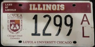 2015 Illinois Specialty Optional License Plate Loyola University Chicago College
