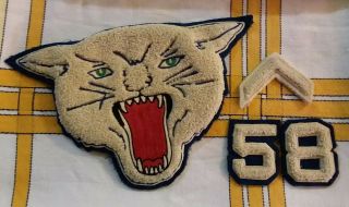 Vintage High School/college Letterman Jacket Large Wildcat Mascot Patch