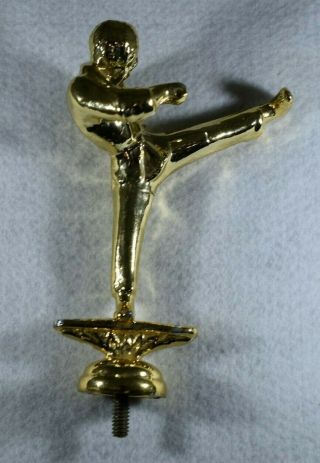 Vintage Gold Metal Male Karate Trophy Topper - Old Stock - 11.  2 Ounces - 5 Inches