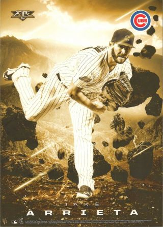 2015 Topps Jake Arrieta Fire Baseball Fine Art Artist Signed 14 " X 10 " 
