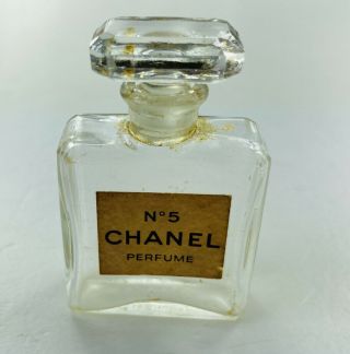 Vintage CHANEL No 5 Paris PARFUM Perfume Empty Bottle & Stopper 7ML 1/4 Oz 2