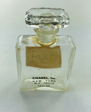 Vintage CHANEL No 5 Paris PARFUM Perfume Empty Bottle & Stopper 7ML 1/4 Oz 3