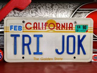 1990 California Sunset Vanity License Plate Tri Jok