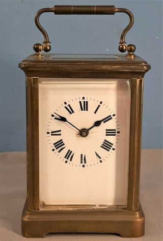 Antique French Brass Carriage Clock With Key,  Order