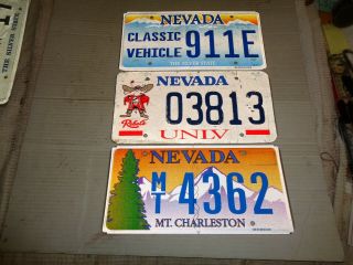 Nevada License Plate Mt.  Charleston M/t 4362,  Unlv 03813,  Classic Vehicle