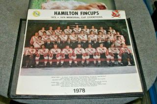 1978 Hamilton Fincups,  1975 - 1976 Memorial Cup Champions (hockey Team Photo)