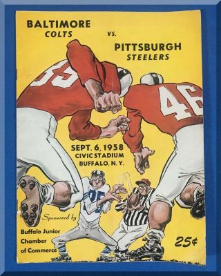Vintage Sept 6,  1958 Nfl Baltimore Colts Vs Pittsburgh Steelers Civic Stadium