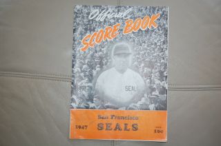 San Francisco Seals 1947 Official Score Book Pacific Coast League Aaa