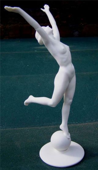 Antique Hutschenreuther Tutter Art Deco Nude Lady Matt - Sun Child Figure