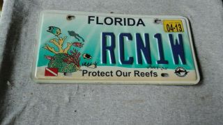 License Plate Tag Florida Protect Our Reefs Rcn1w 2013 Rustic Usa
