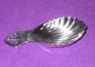 Vintage 1966 Birmingham Solid Sterling Silver Shell Bowl Tea Caddy Spoon