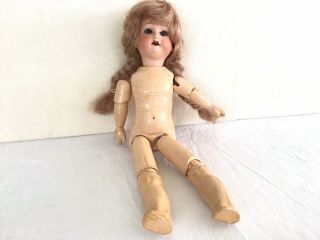 Antique 10” Armand Marseille 390 Bisque Head Jointed Compo Wood Body Doll A 8/0