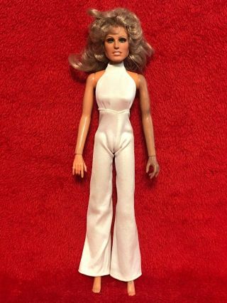 Mego Farrah Fawcett Charlie’s Angels 1975 Doll 12 " White Jumpsuit
