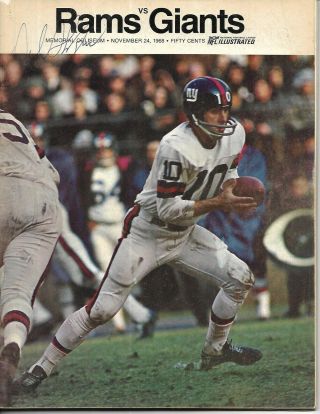 1968 Los Angeles Rams - Giants Program 50,  Player Autographs