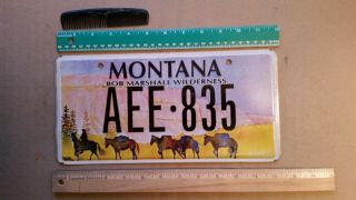 License Plate,  Montana,  Specialty: Bob Marshall Wilderness,  Horses,  Aee 835