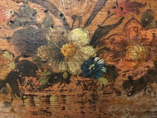 Vintage Hand Painted Floral Daisy on Old Barn Floor board Folk Art Hang 2