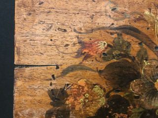 Vintage Hand Painted Floral Daisy on Old Barn Floor board Folk Art Hang 3