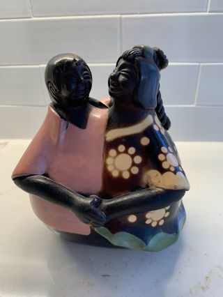 Vintage Chulucanas Peru Clay Folk Art Pottery Sculpture By Wilmer Reyes