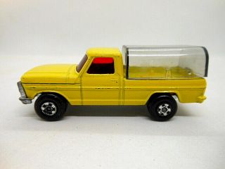 Vintage Matchbox Car 1973 Lesney Rolamatics Wild Life Truck Yellow Pickup