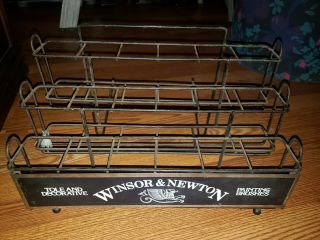 Windsor & Newton Tabletop Paint Brush Display Rack,  Vintage