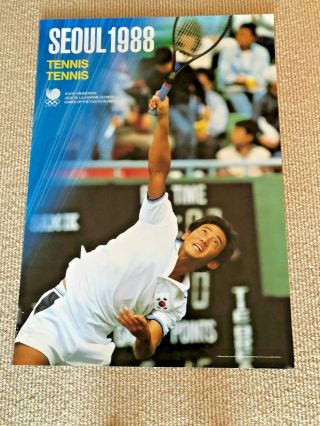 Seoul 1988 Official Olympic Poster - Tennis