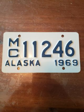 1969 Alaska Motorcycle License Plate