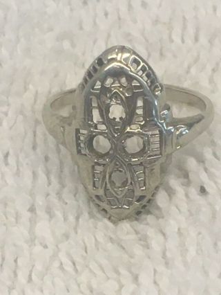 Vintage 14k 2.  5g,  Solid White Gold Ring.  No Stones.