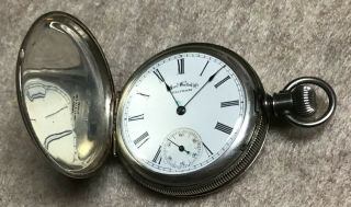 Small Antique Coin Silver Hunter Case Pocket Watch - American Waltham
