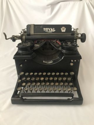 Antique/vintage Royal Typewriter W/beveled Glass Sides All