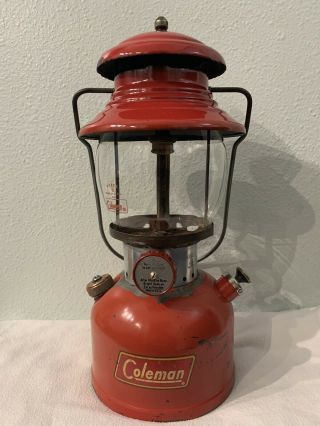 1955 Vintage Coleman Model 200a Red Lantern Date 3/ 55 Single Mantle