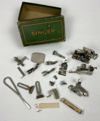 Vintage Singer Sewing Machine Attachments Box 254559 Parts 35941 160359 36865