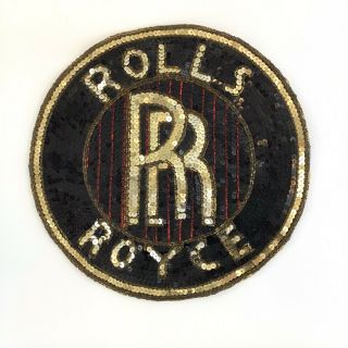 Vintage Rolls Royce Sequin Patch 11 1/2”
