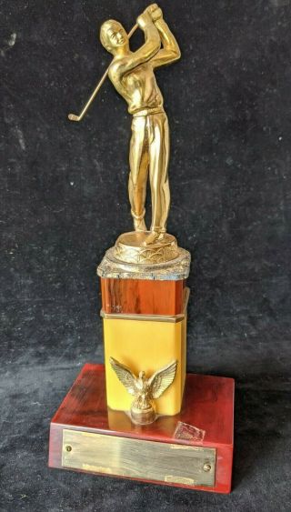Great 1940s Bakelite Golf Trophy - Metal Topper - Uninscribed