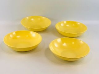 Vintage Mcm Melmac Yellow Pale Small Bowls By Sun - Valley 5 " X 1 3/8 " X4