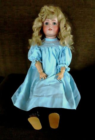 1800s Antique German Doll Marked C.  M.  Bergman And Simon & Halbig,  25 " Tall