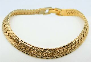 Vintage Signed Napier Gold Tone Chain Link Bracelet 7.  5 "